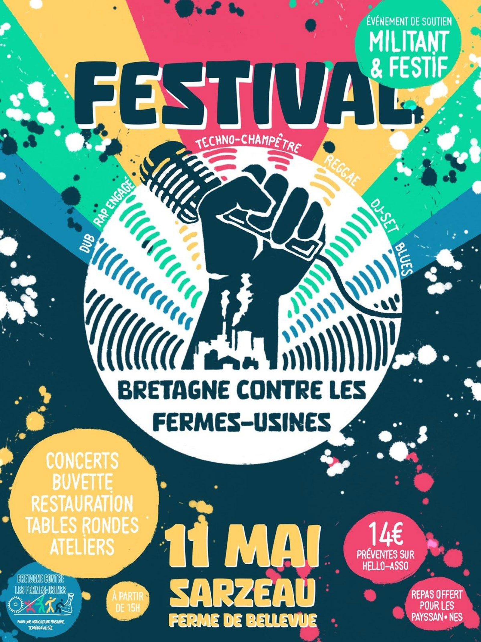 Affiche du festival - BZH contre les fermes usines